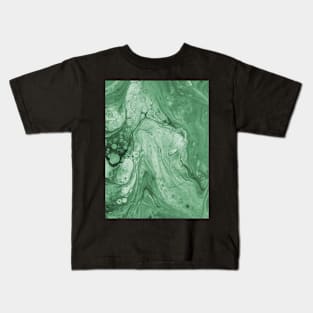 Marbling design in Green Kids T-Shirt